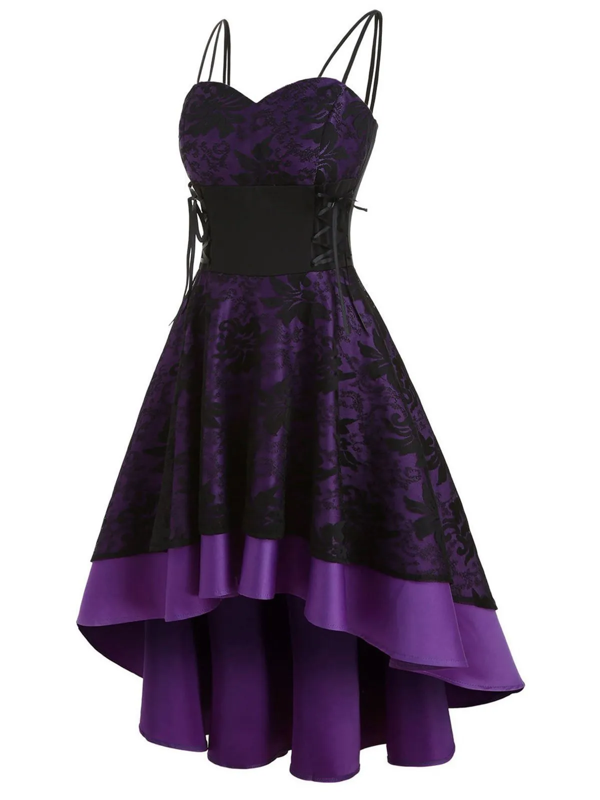 1950s Gothic Lace-up Strap Dress