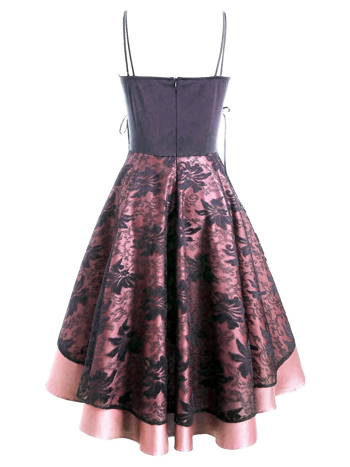 1950s Gothic Lace-up Strap Dress