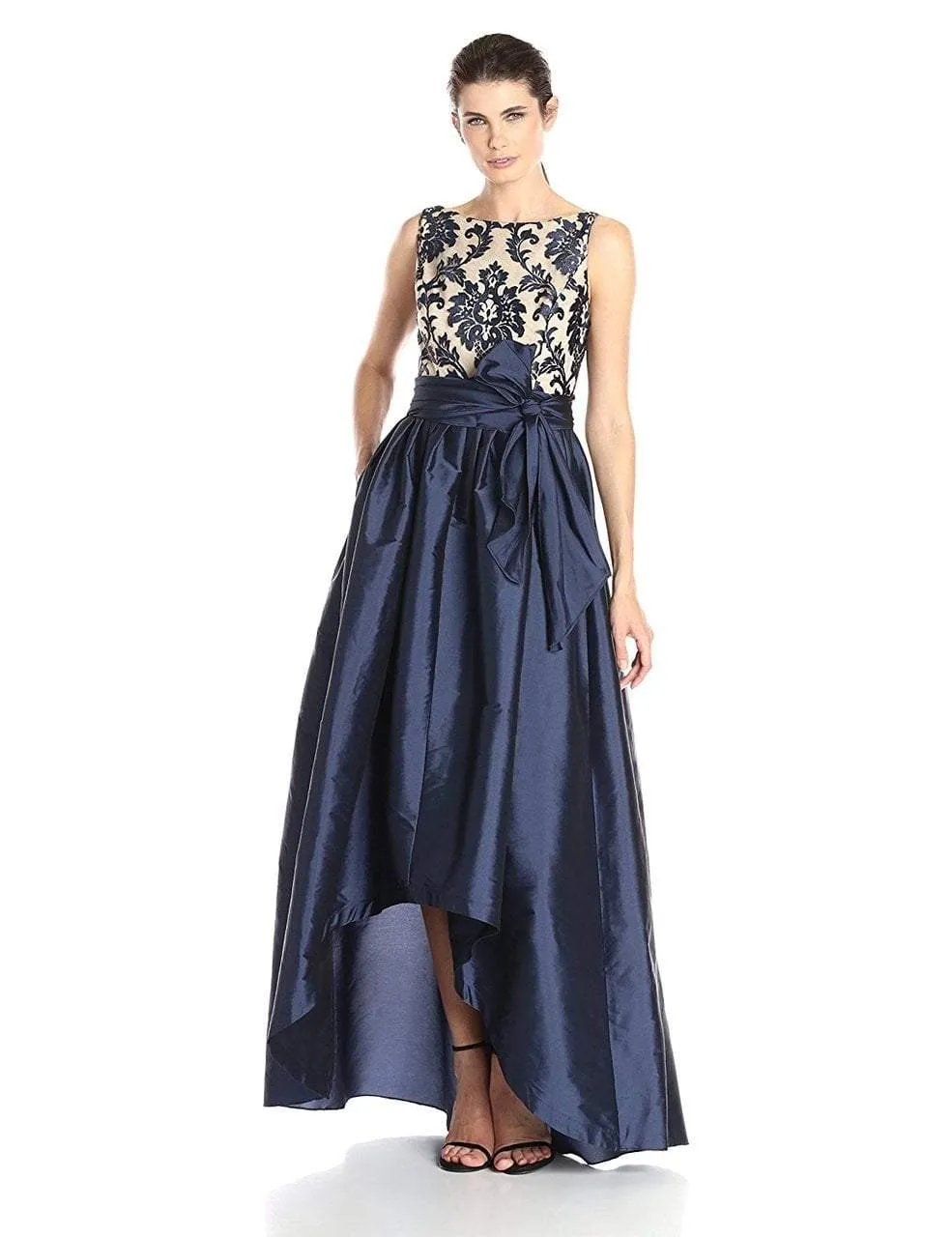 Adrianna Papell - 81928510 Sleeveless Floral Bateau Hi-Low Ballgown