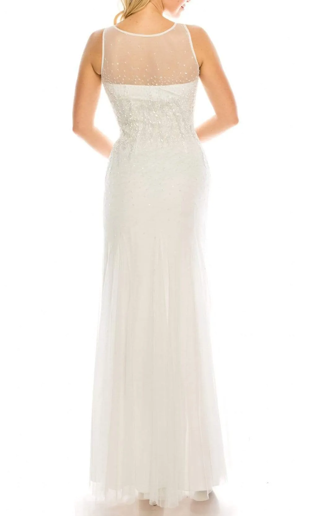 Adrianna Papell - 91892190 Beaded Illusion Neck Dress