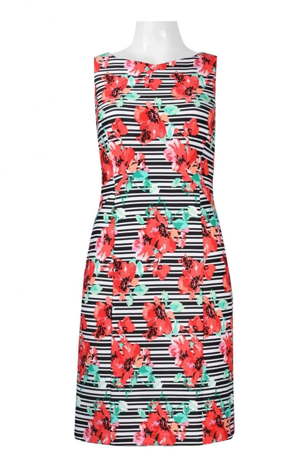 Adrianna Papell - AP1D100873 Floral Striped Sheath Cocktail Dress