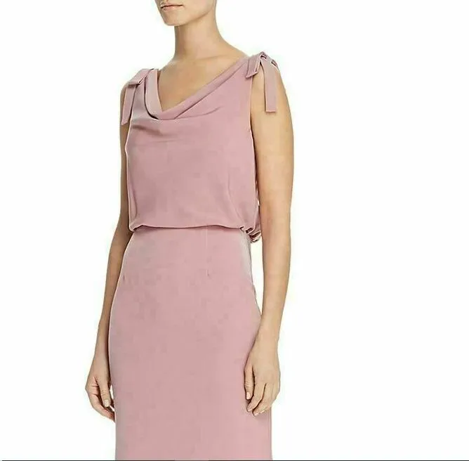 Adrianna Papell Women's Blouson Cowlneck Gown Pink Size 6