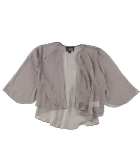 Alex Evenings Womens Sheer Open Front Cape Jacket