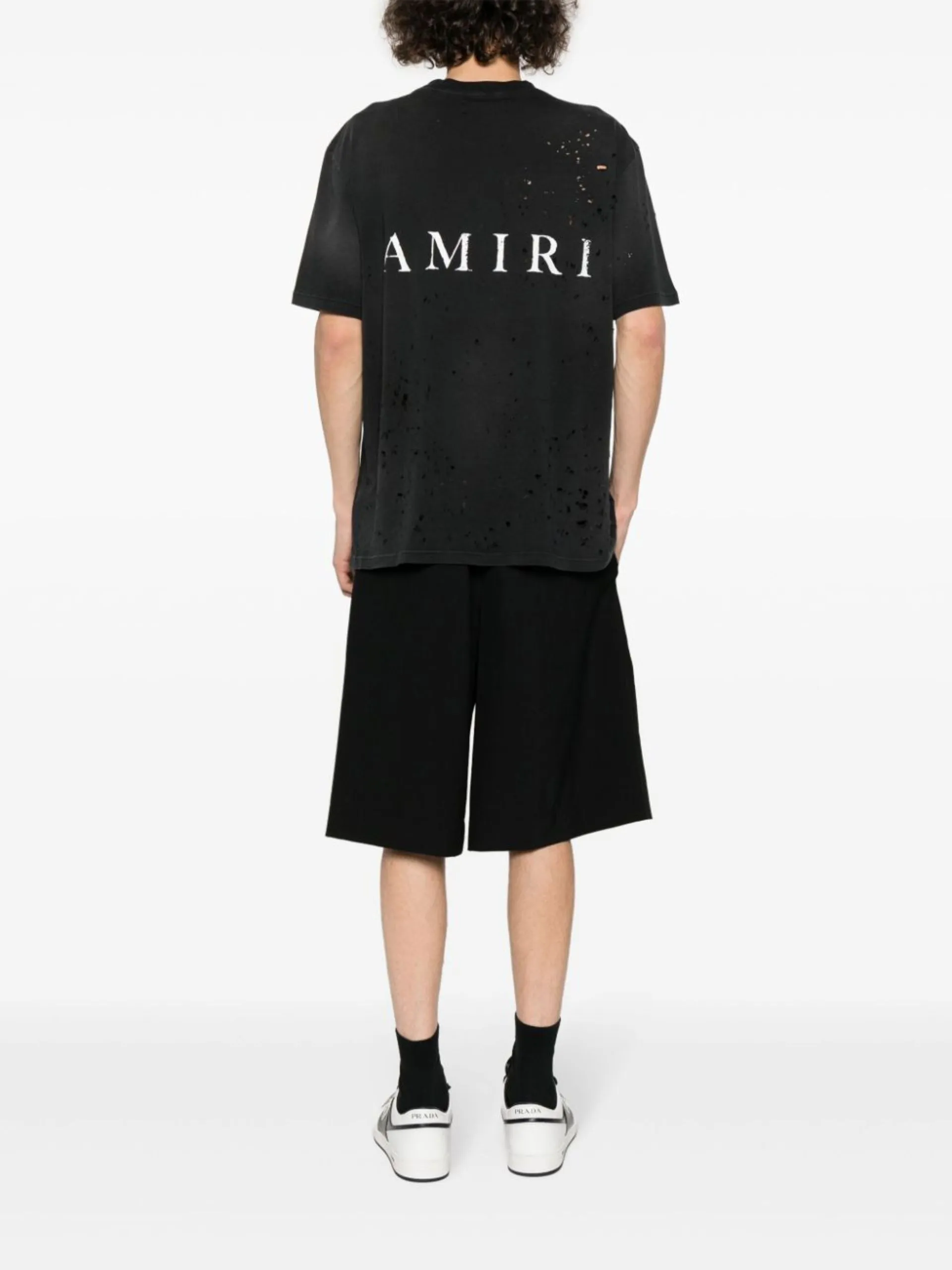 AMIRI  |Crew Neck Monogram Street Style Plain Cotton Short Sleeves