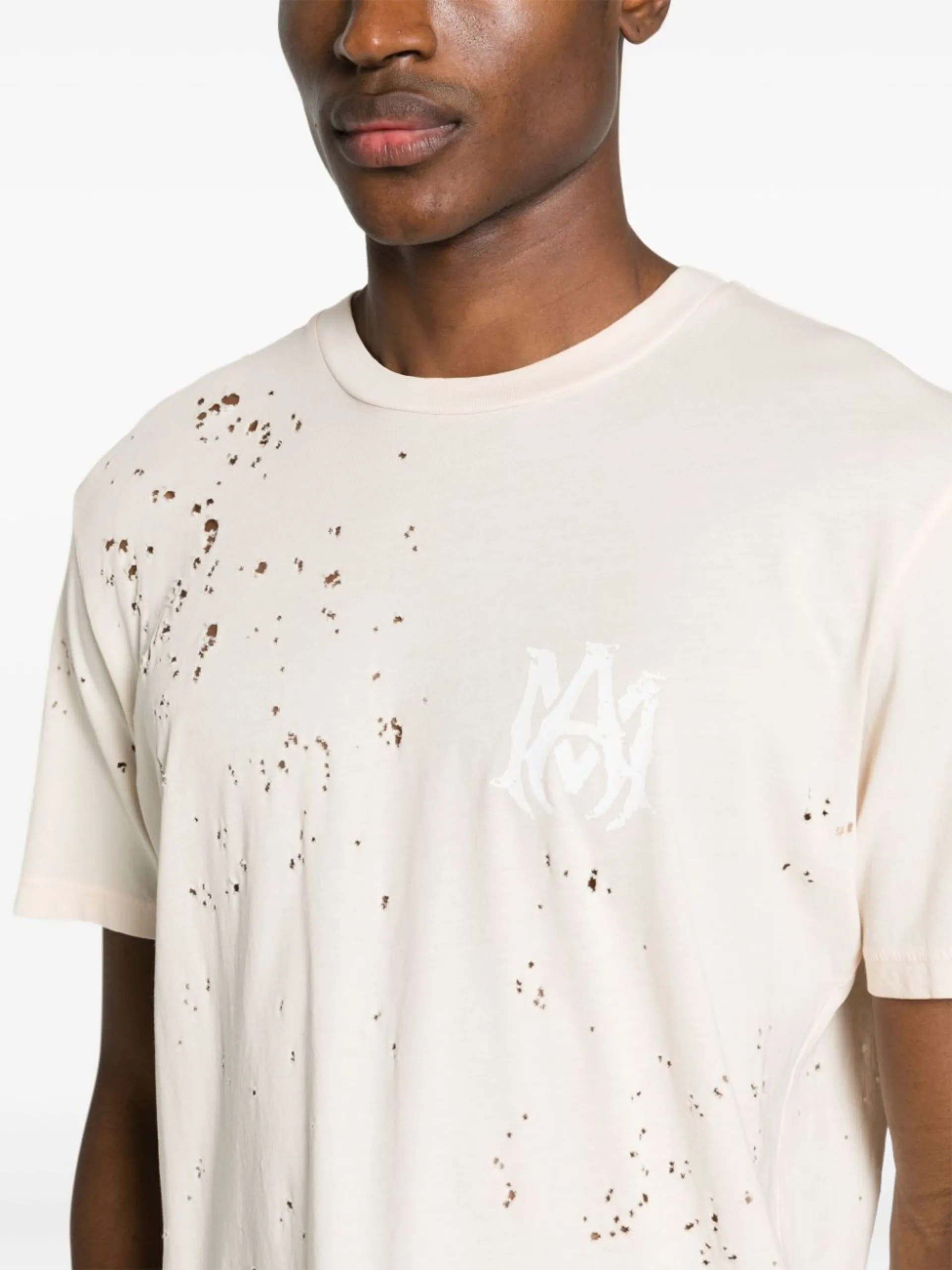 AMIRI  |Crew Neck Monogram Street Style Plain Cotton Short Sleeves