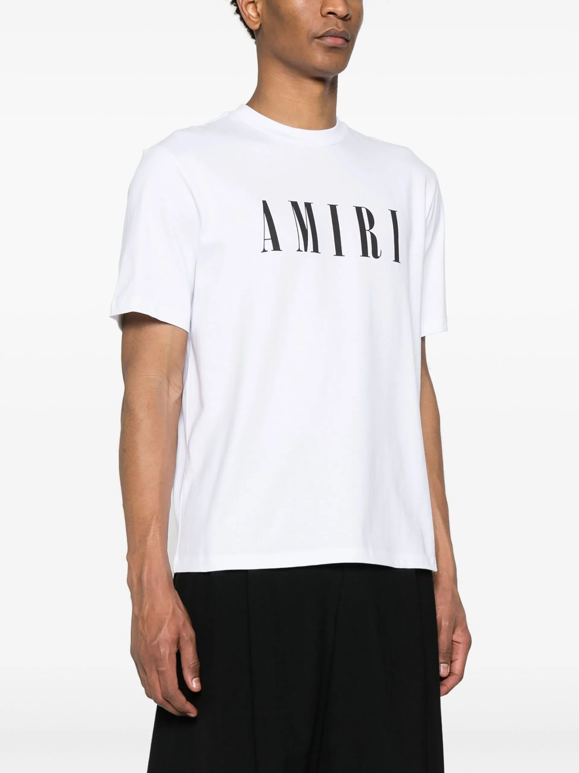 AMIRI  |Crew Neck Street Style Bi-color Plain Cotton Short Sleeves