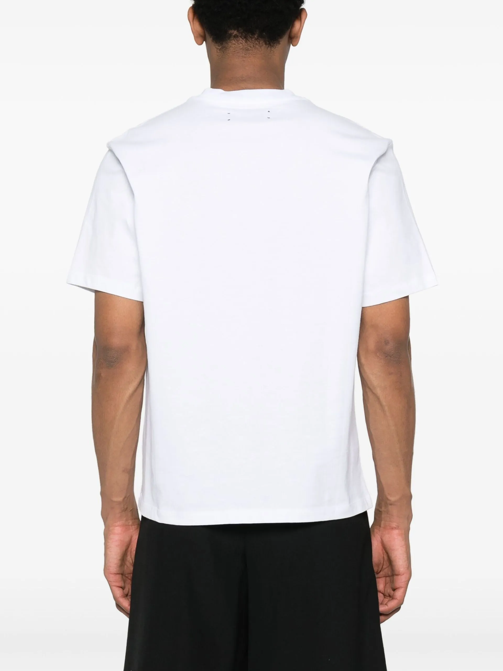 AMIRI  |Crew Neck Street Style Bi-color Plain Cotton Short Sleeves