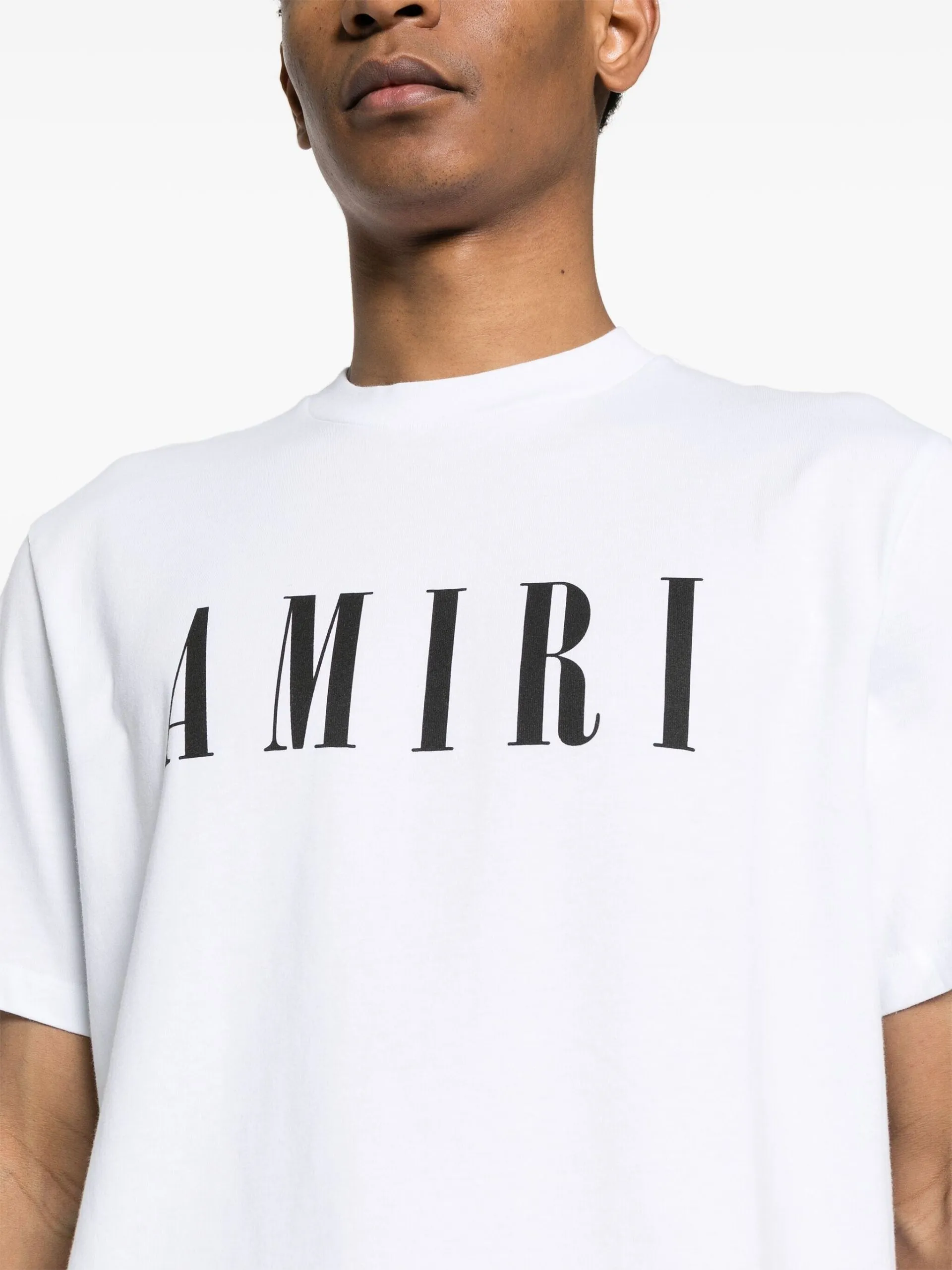 AMIRI  |Crew Neck Street Style Bi-color Plain Cotton Short Sleeves