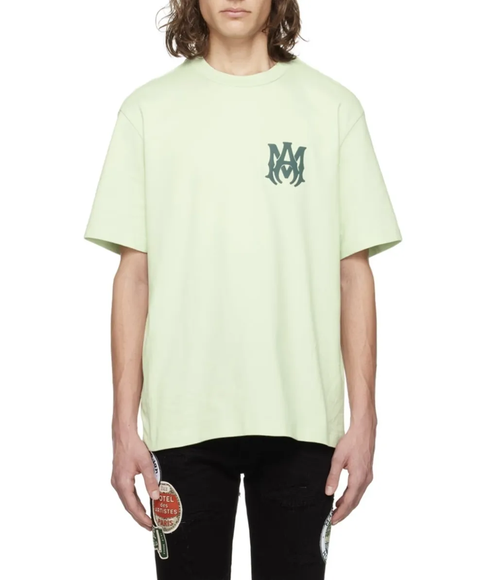 AMIRI  |Crew Neck Street Style Cotton Short Sleeves Logo