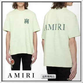 AMIRI  |Crew Neck Street Style Cotton Short Sleeves Logo