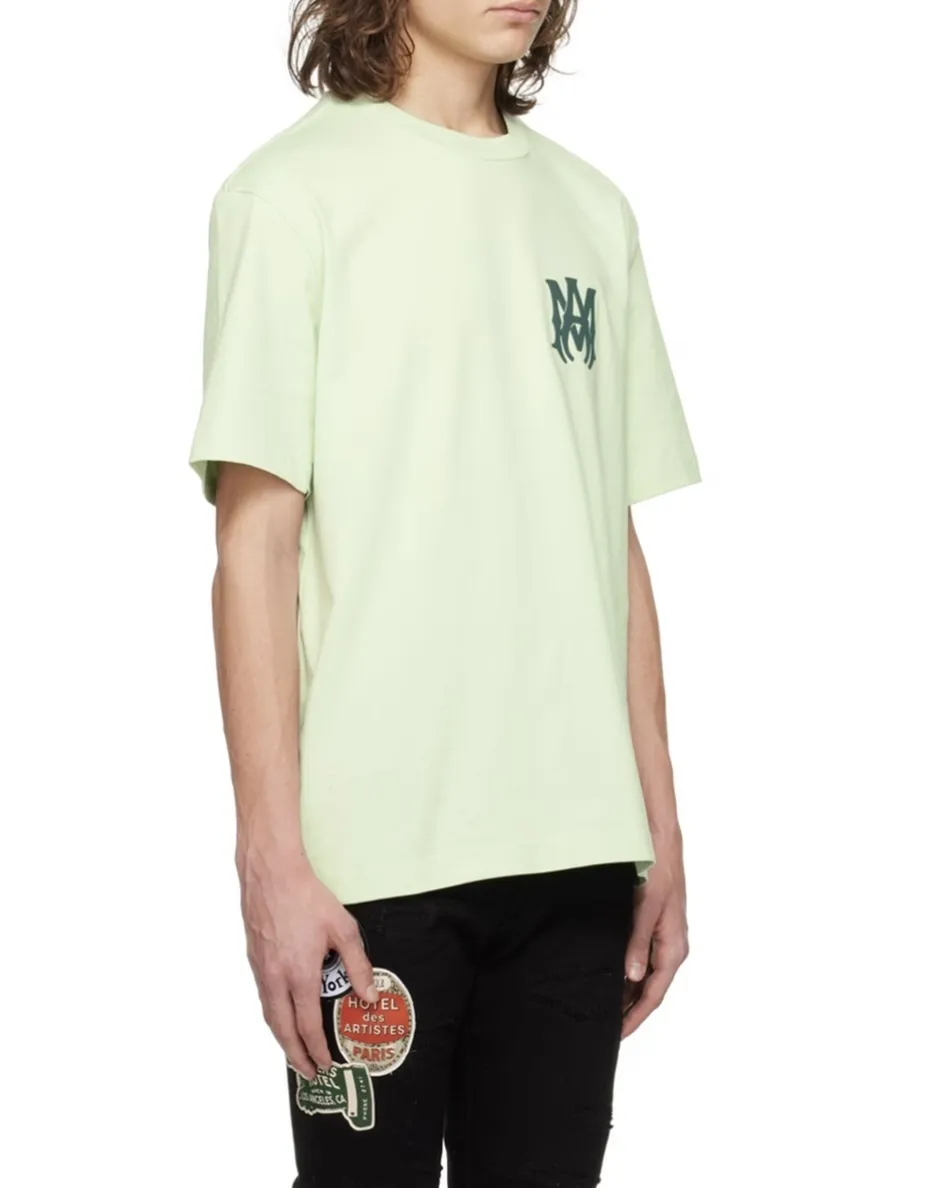 AMIRI  |Crew Neck Street Style Cotton Short Sleeves Logo