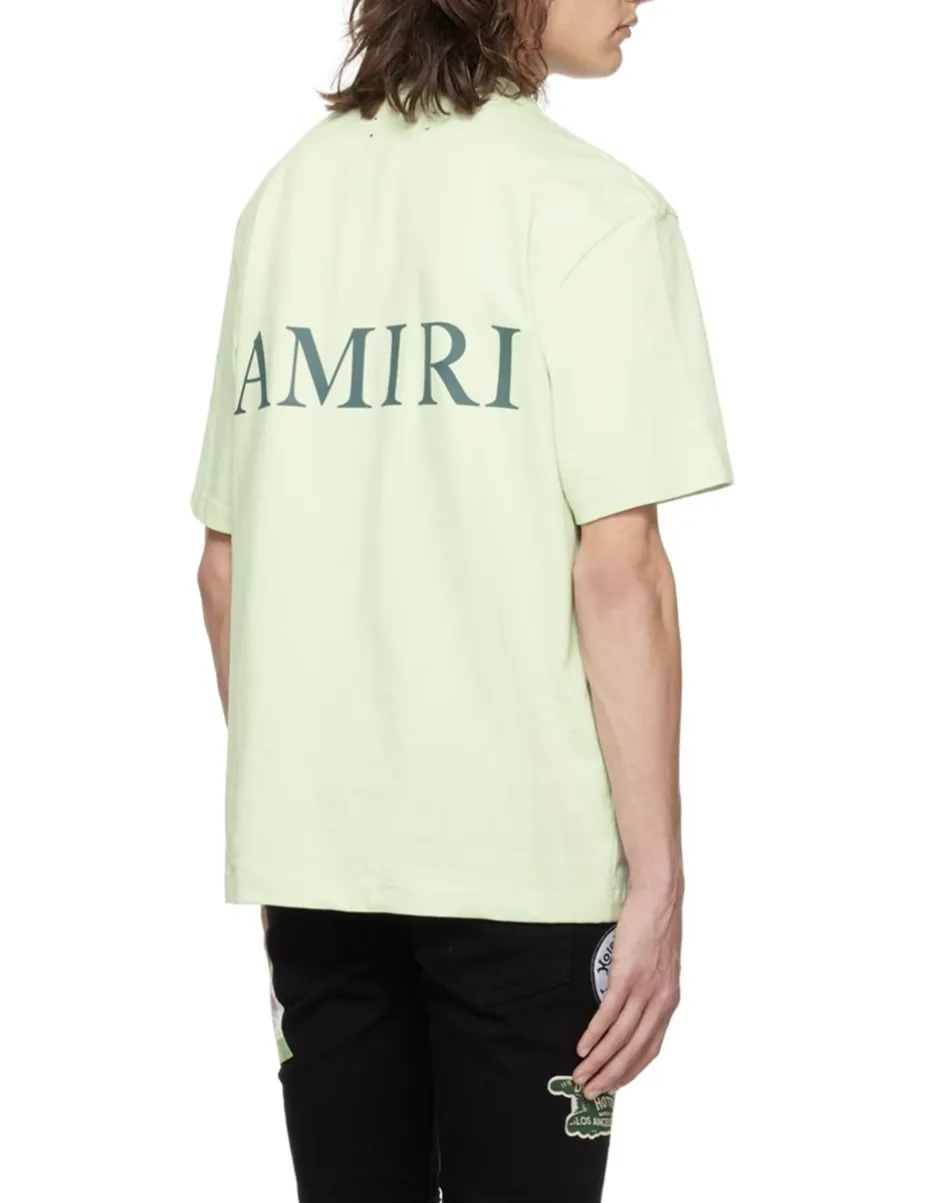 AMIRI  |Crew Neck Street Style Cotton Short Sleeves Logo