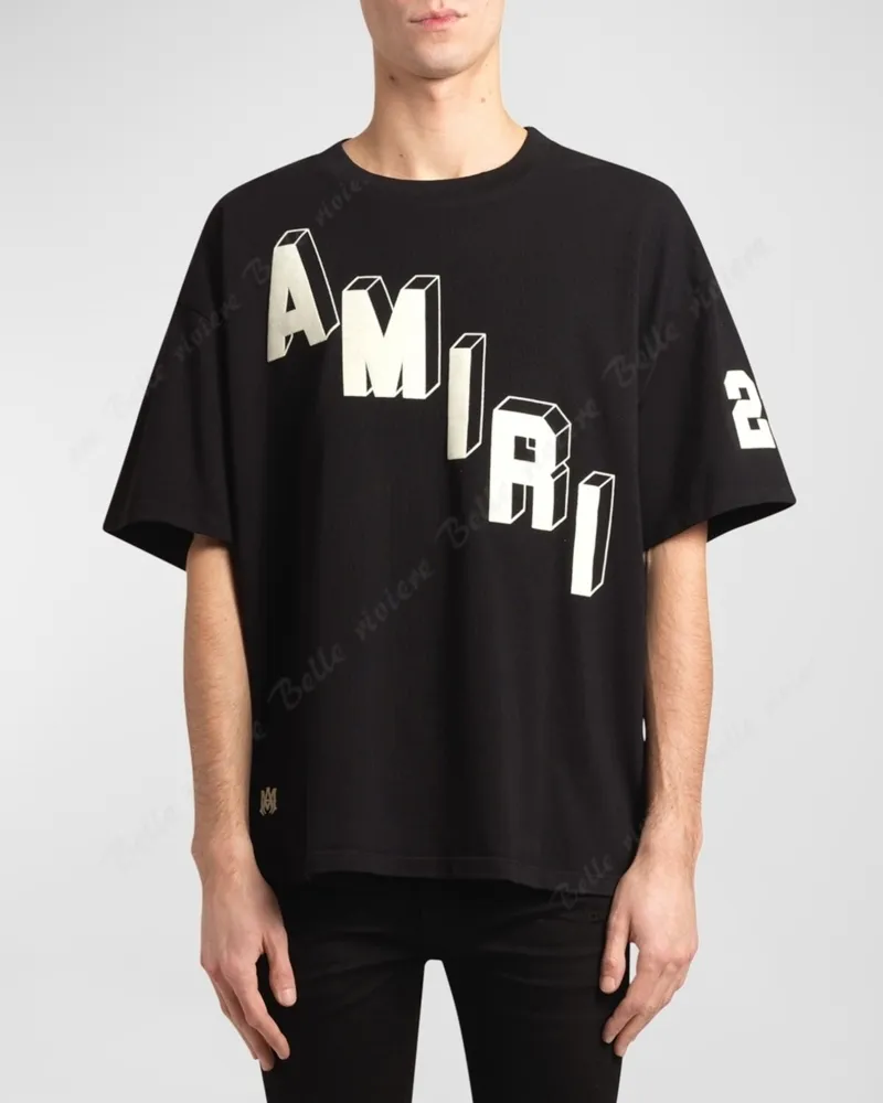 AMIRI  |Crew Neck Unisex Street Style Cotton Short Sleeves Oversized