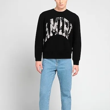 AMIRI  |Crew Neck Unisex Street Style Long Sleeves Plain Cotton Logo