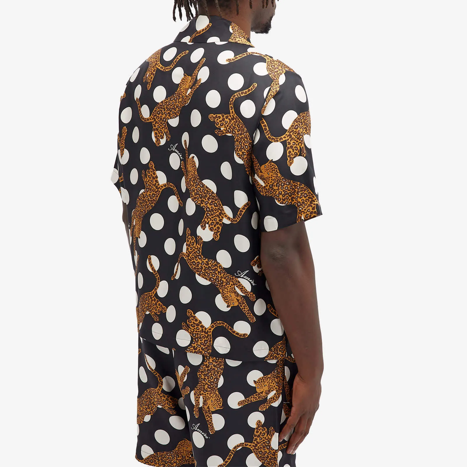 AMIRI  |Dots Leopard Patterns Silk Street Style Short Sleeves Co-ord