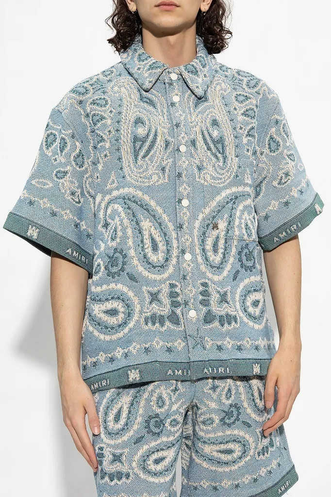 AMIRI  |Paisley Unisex Street Style Cotton Short Sleeves Oversized