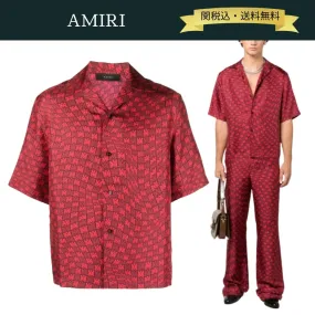 AMIRI  |Silk Street Style Short Sleeves Logo Shirts