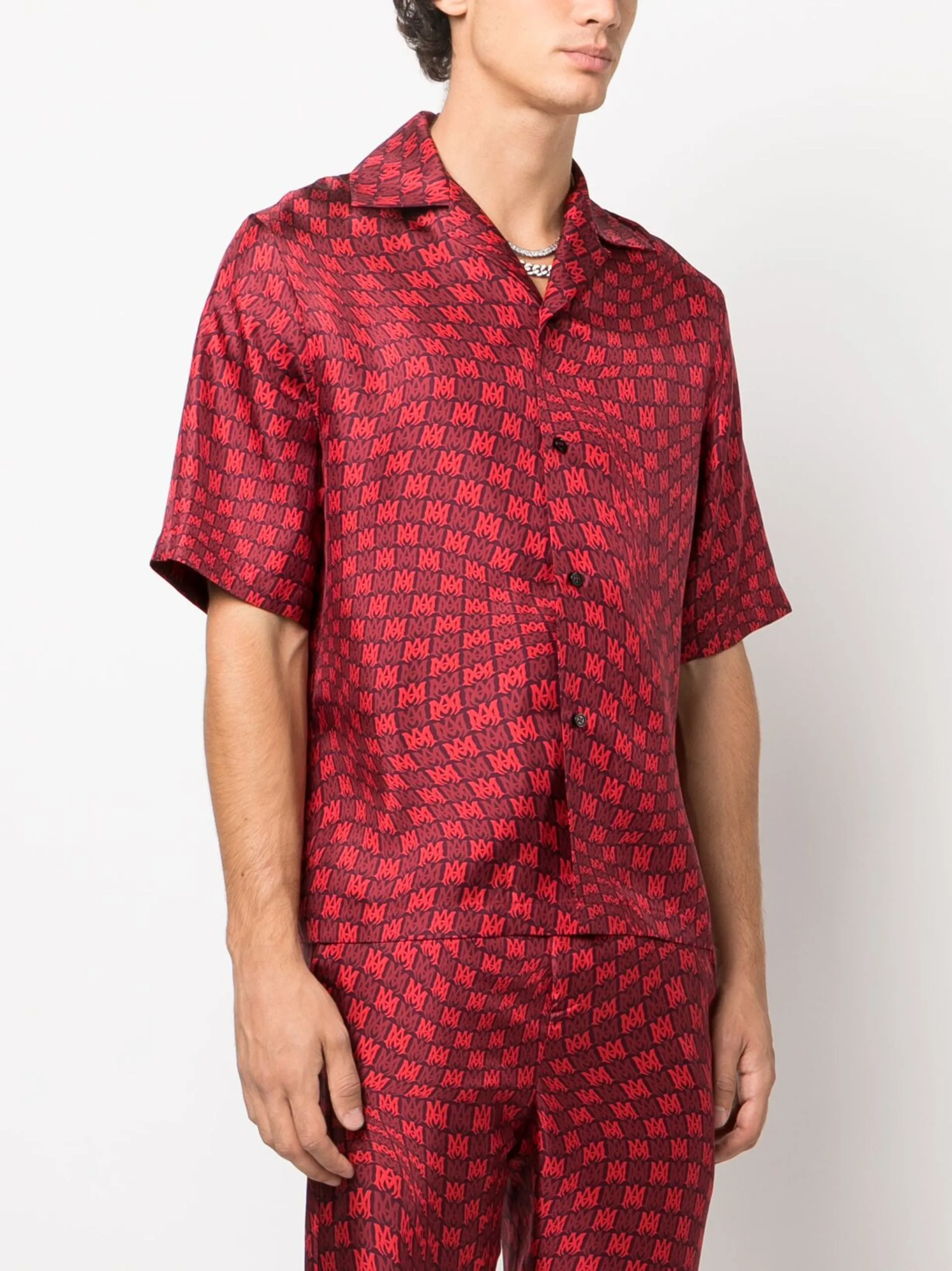 AMIRI  |Silk Street Style Short Sleeves Logo Shirts