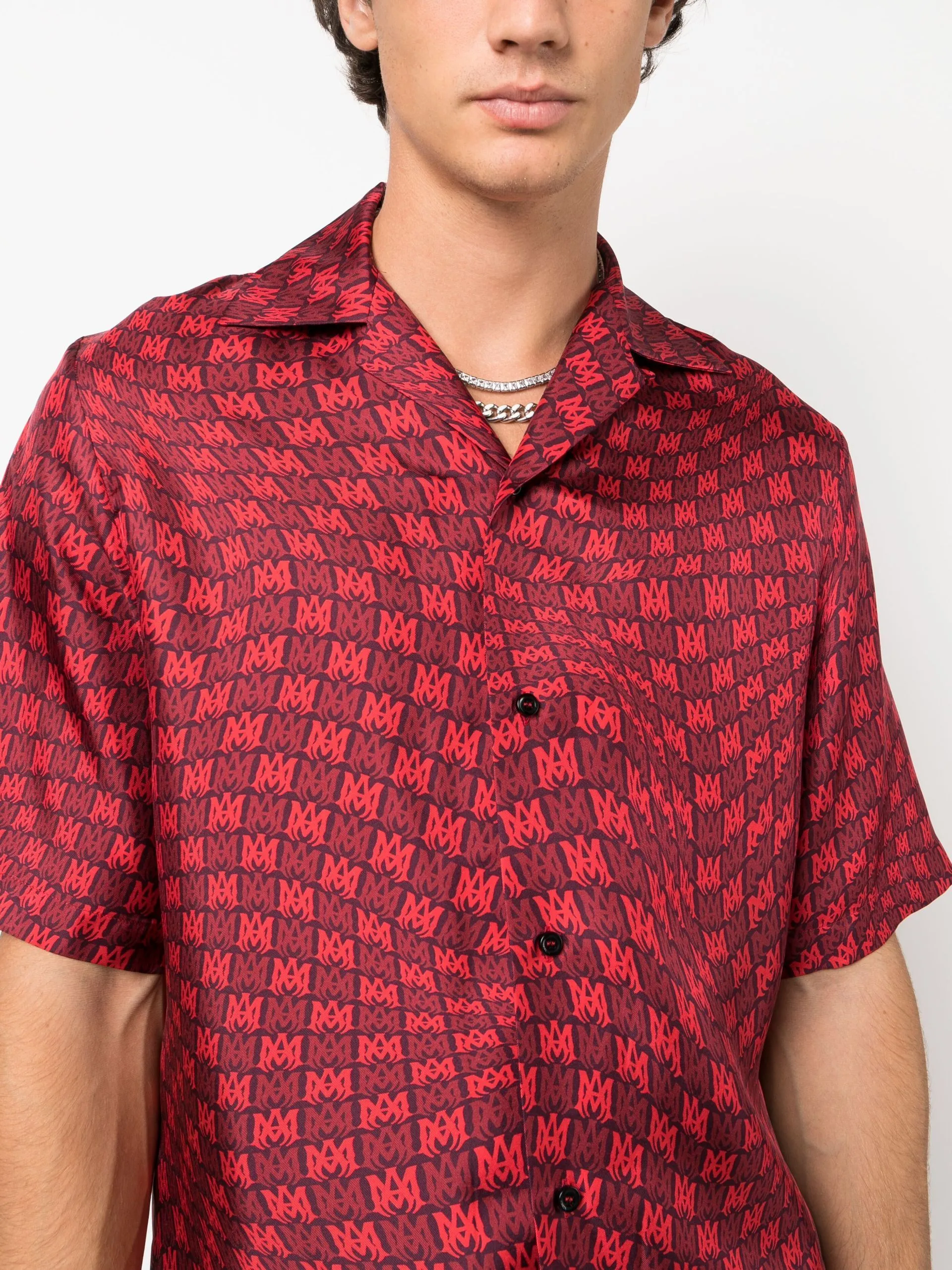 AMIRI  |Silk Street Style Short Sleeves Logo Shirts