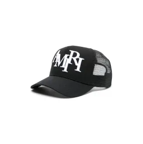 AMIRI STAGGERED LOGO TRUCKER - BLACK