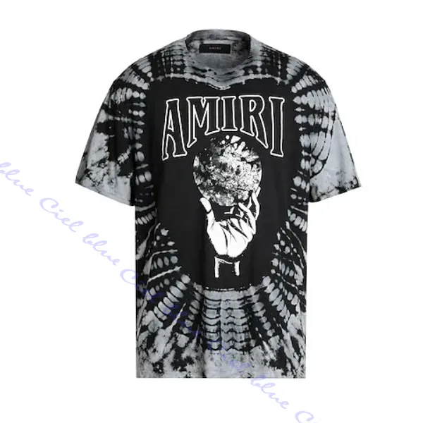 AMIRI  |Street Style Bi-color Cotton Short Sleeves Logo T-Shirts