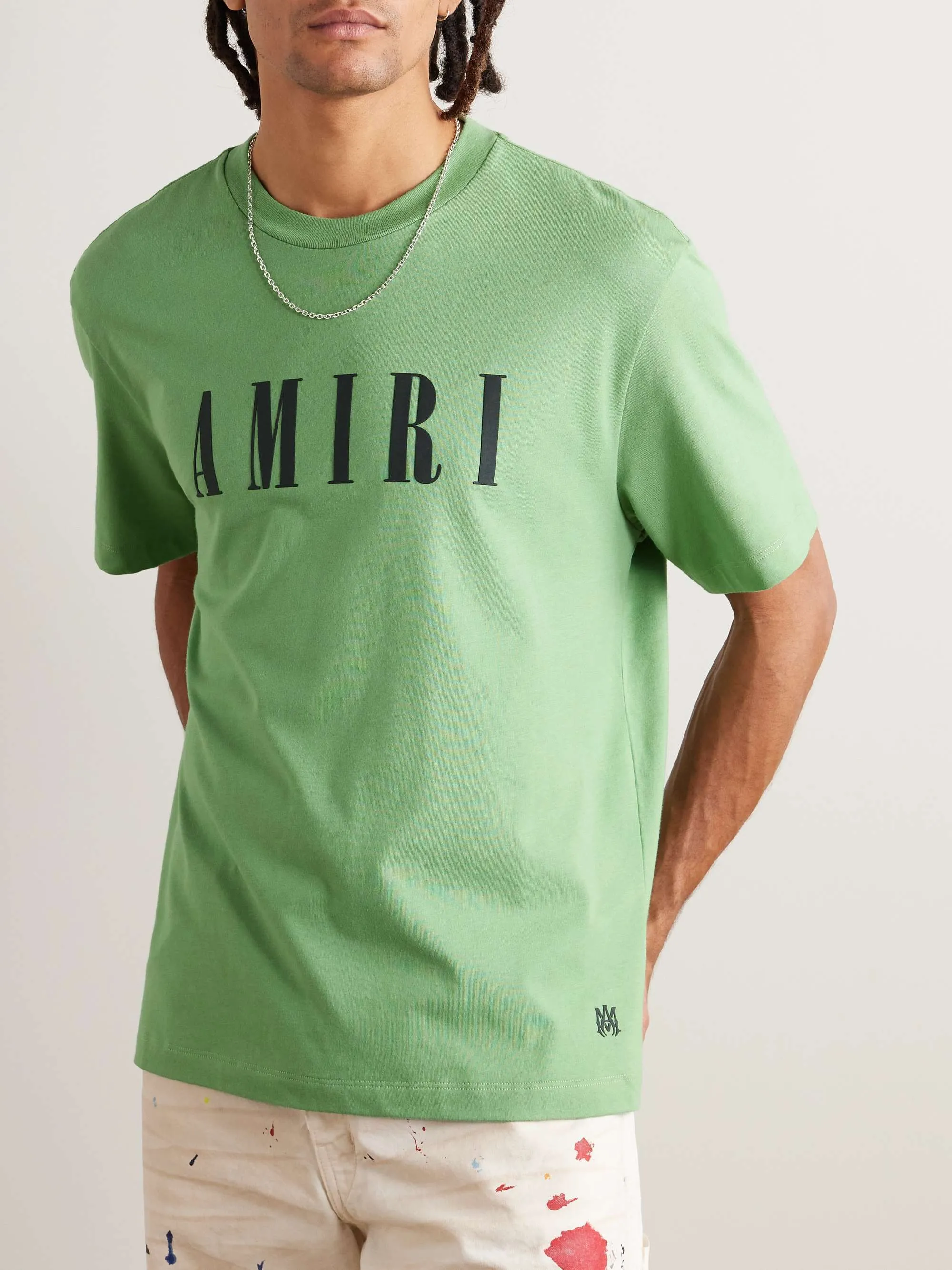 AMIRI  |Street Style Cotton Short Sleeves Logo T-Shirts