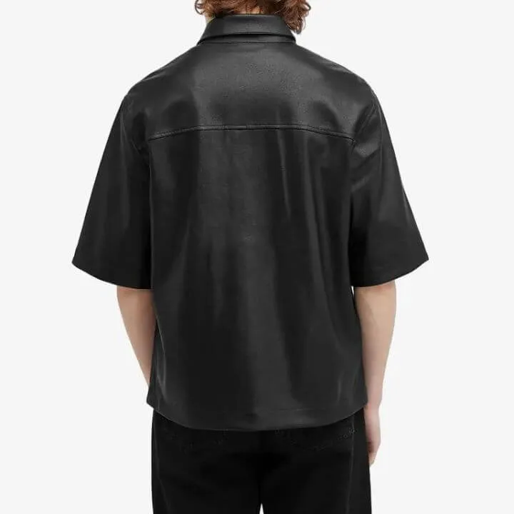 AMIRI  |Street Style Plain Cotton Short Sleeves Logo Front Button