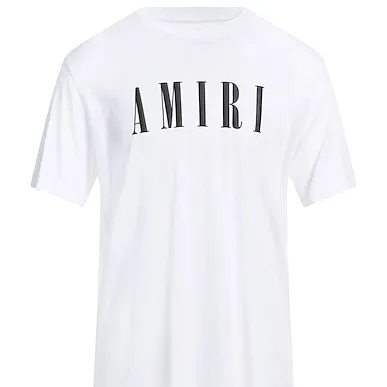 AMIRI  |Unisex Street Style U-Neck Plain Cotton Short Sleeves Logo