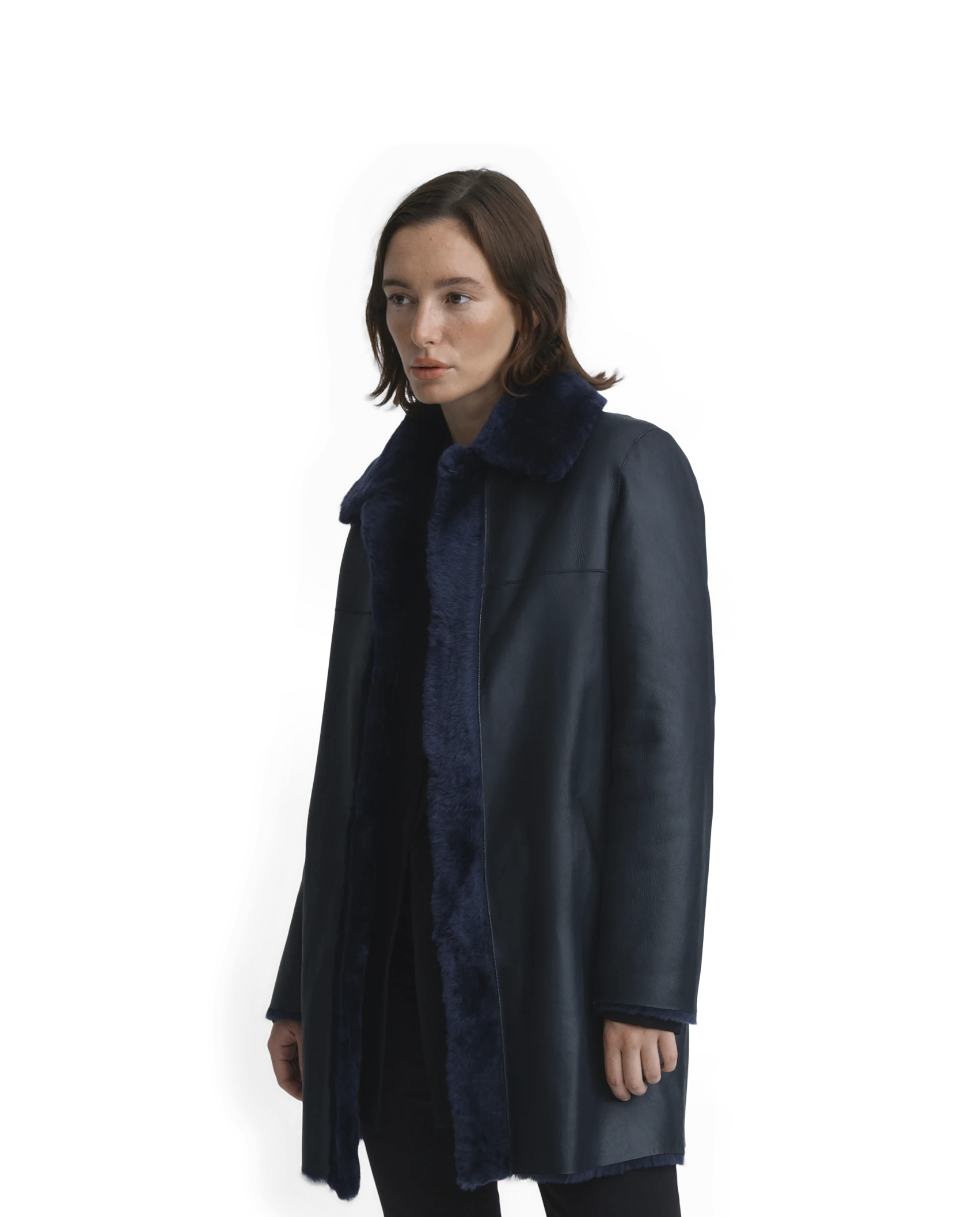 Basel Navy Lamb Coat