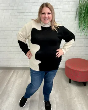 Black & Cream Squiggle Sweater