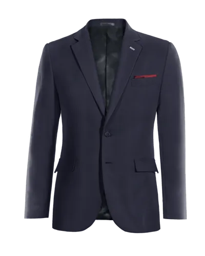  Blazer azul de Lana Merino super 120s antiarrugas elástica