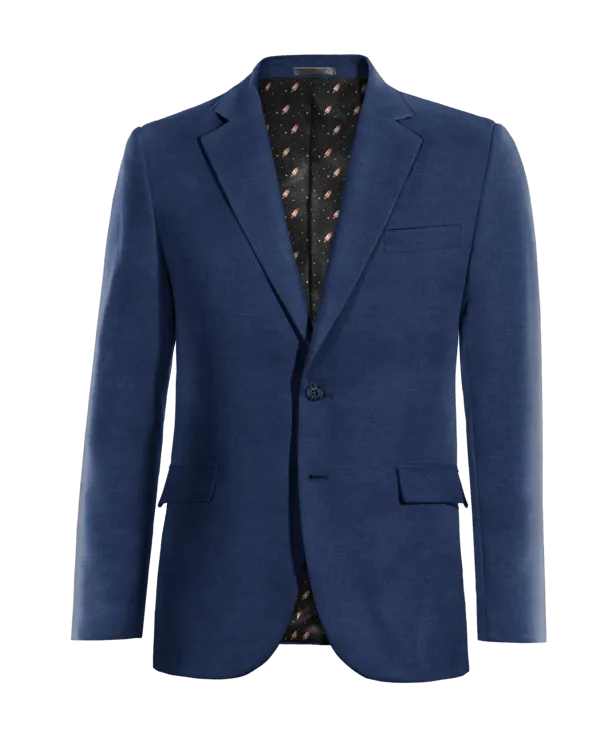  Blazer azul marino de lino solapa ancha edición limitada