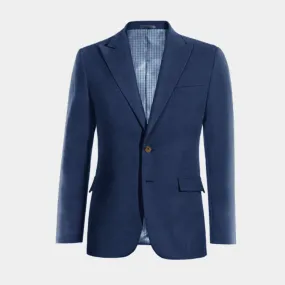  Blazer azul marino de lino solapa en pico edición limitada