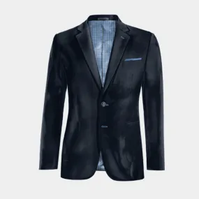  Blazer azul marino de terciopelo edición limitada con pañuelo