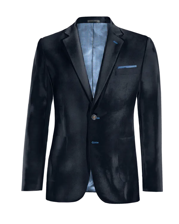  Blazer azul marino de terciopelo edición limitada con pañuelo