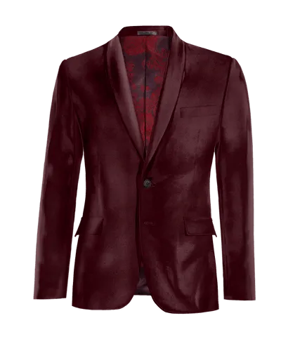  Blazer burdeos de terciopelo solapa redonda edición limitada