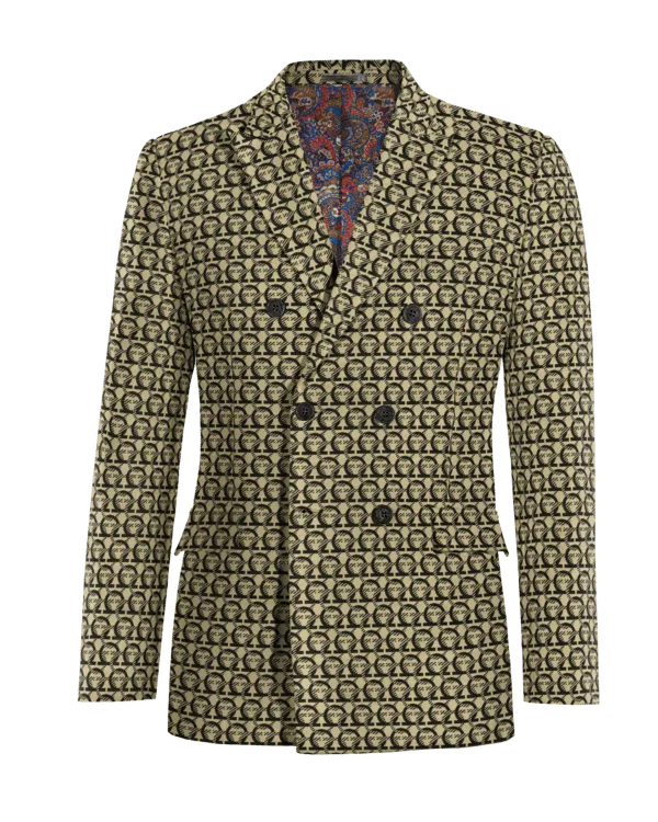  Blazer cruzada otros de jacquard solapa en pico