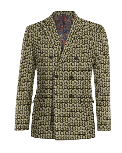  Blazer cruzada otros de jacquard solapa en pico