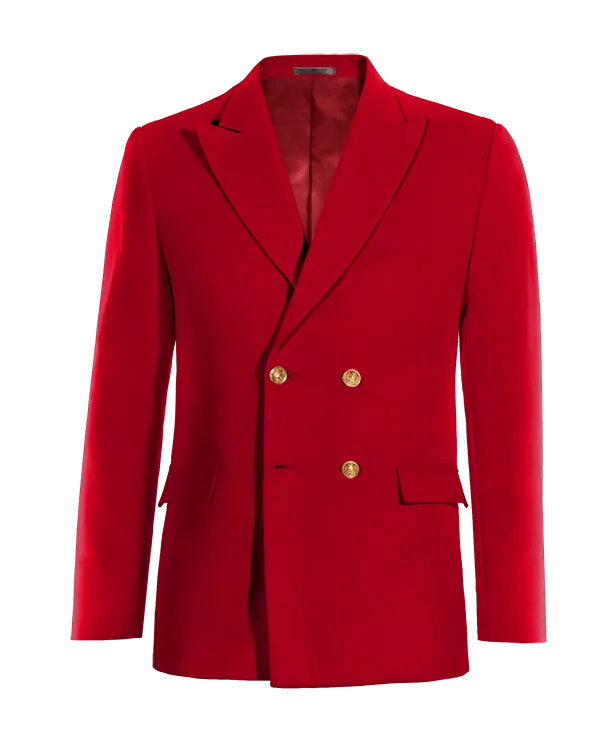  Blazer cruzada rojo intenso solapa en pico esencial