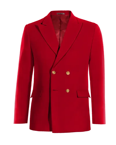  Blazer cruzada rojo intenso solapa en pico esencial