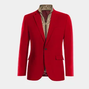  Blazer rojo intenso esencial de 1 botón con pieza gilet