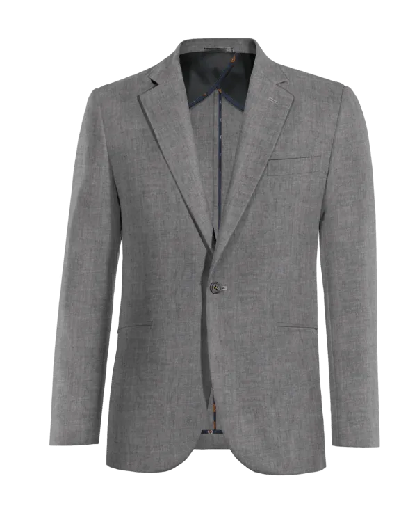  Blazer sin forro gris de lino ligera