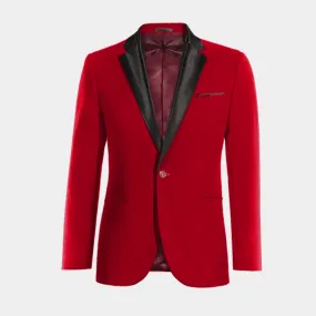  Blazer Smoking rojo intenso de entretiempo de 1 botón