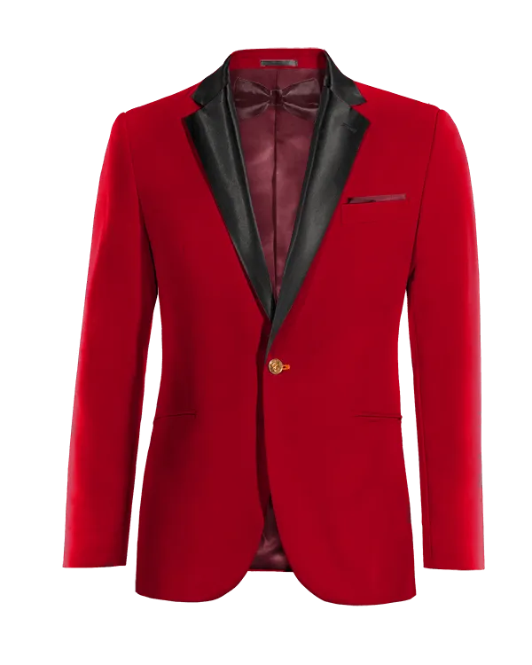  Blazer Smoking rojo intenso de entretiempo de 1 botón