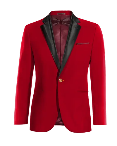  Blazer Smoking rojo intenso de entretiempo de 1 botón