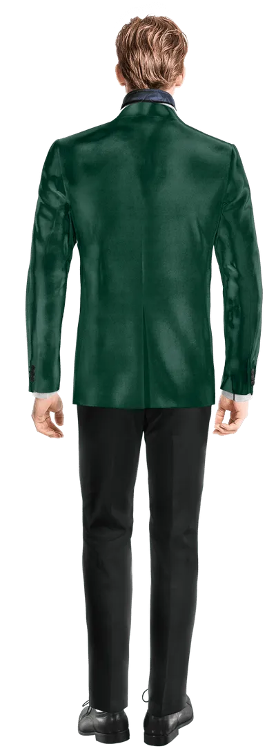  Blazer verde azulado de terciopelo edición limitada con pieza gilet