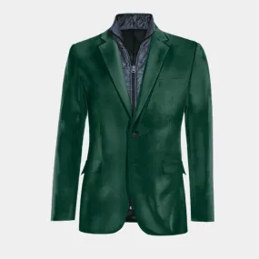  Blazer verde azulado de terciopelo edición limitada con pieza gilet