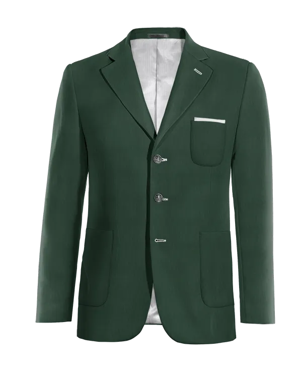  Blazer verde solapa ancha esencial de 3 botones