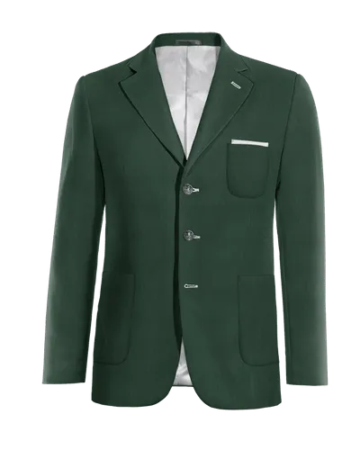  Blazer verde solapa ancha esencial de 3 botones