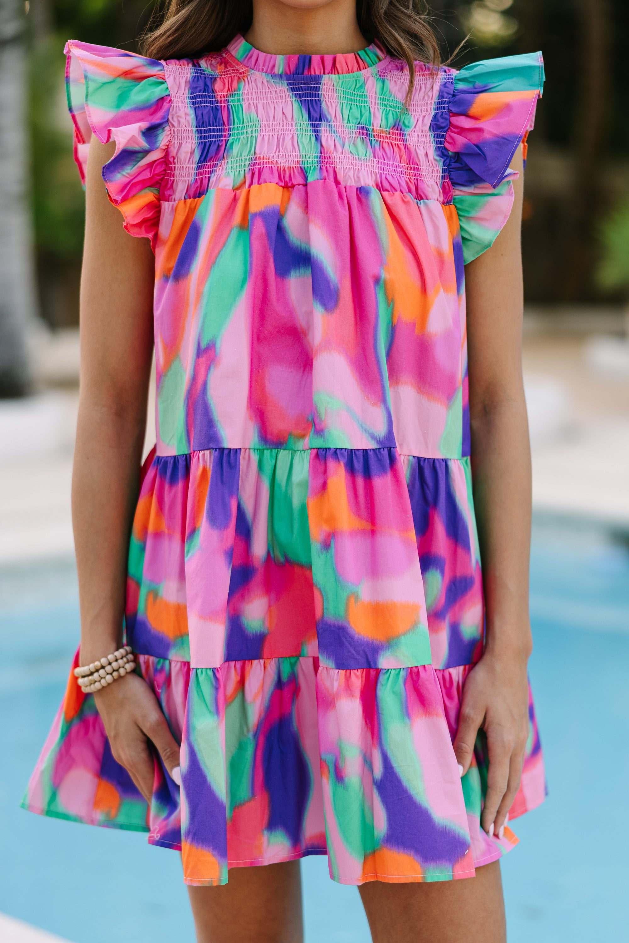 Can't Stop Pink Abstract Babydoll Dress